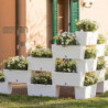 Kit 5 jardinières modulables - 59 x 23 cm - Blanc