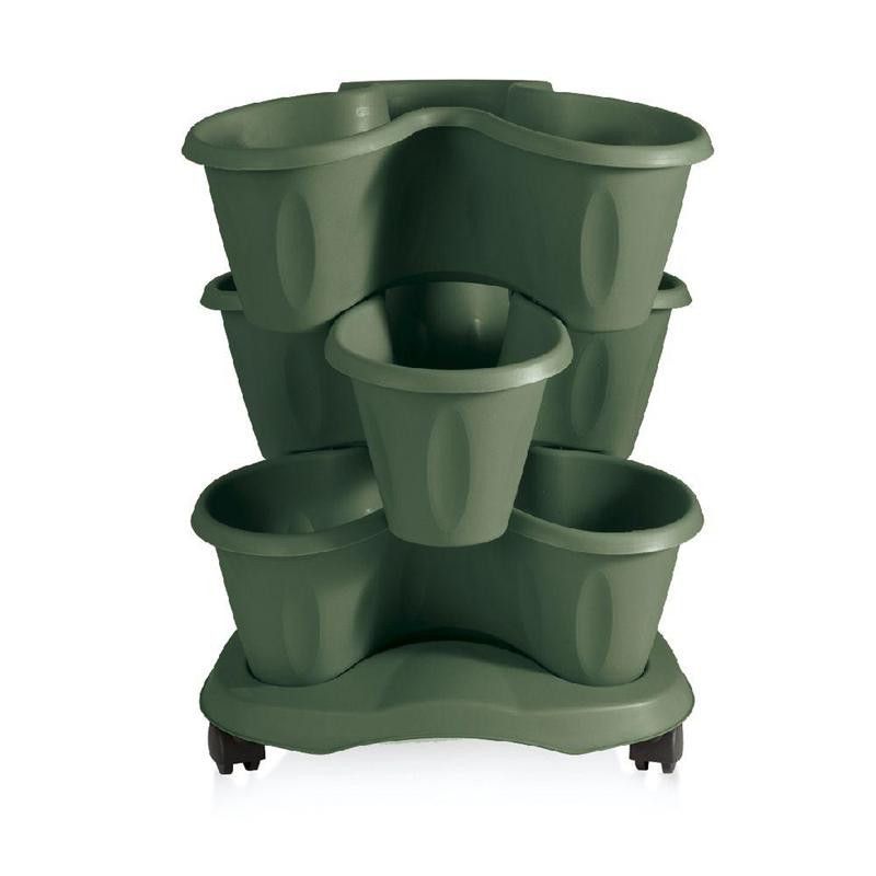 Set de 3 pots - TRIFOGLIO - D 40 cm - Vert