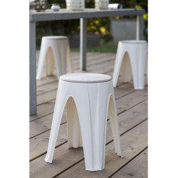 Tabouret rond - 35 x 35 cm - Blanc