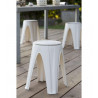 Tabouret rond - 35 x 35 cm - Blanc