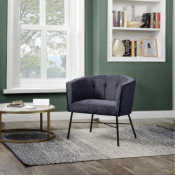 Fauteuil - Fahrenheit - L 64 x l 63 x H 74 cm - Gris