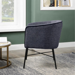 Fauteuil - Fahrenheit - L 64 x l 63 x H 74 cm - Gris