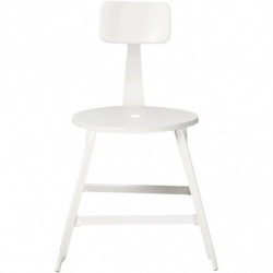 Lot de 2 chaises en métal - L 51 x l 41 x H 83 cm - Blanc