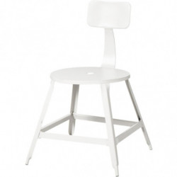 Lot de 2 chaises en métal - L 51 x l 41 x H 83 cm - Blanc