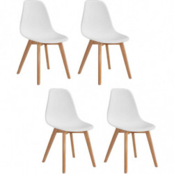 Lot de 4 chaises - Sacha - L 46,5 x P 53 x H 82 - Blanc