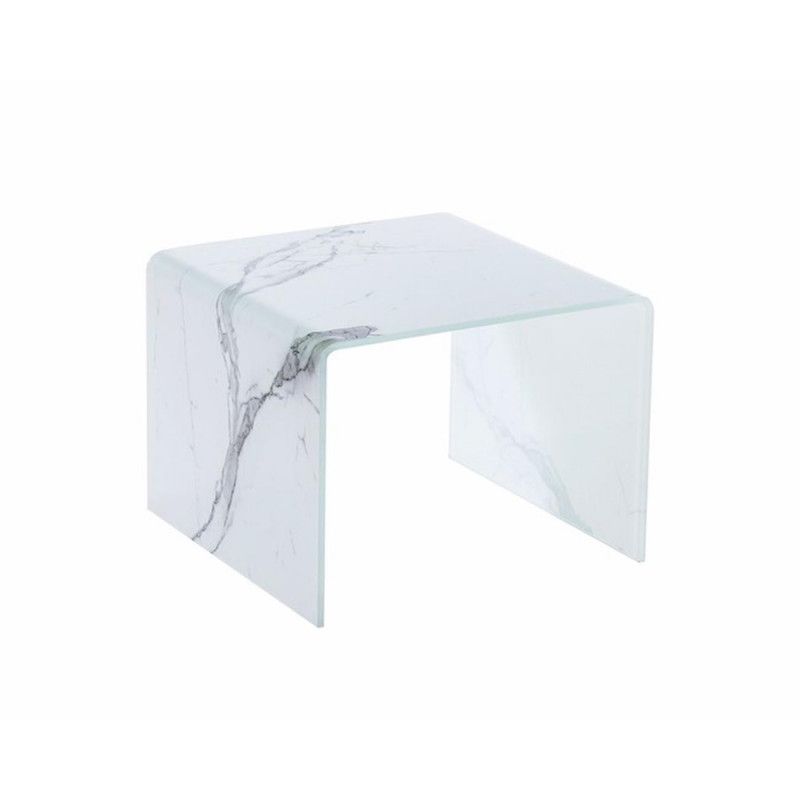 Table d'appoint - Marble - L 50 x l 50 x H 38 cm - Verre