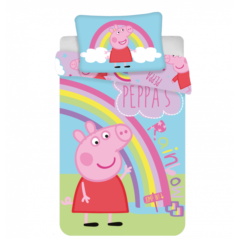 Parure de lit Peppa Pig Rainbow - 100 x 135 cm - Bébé