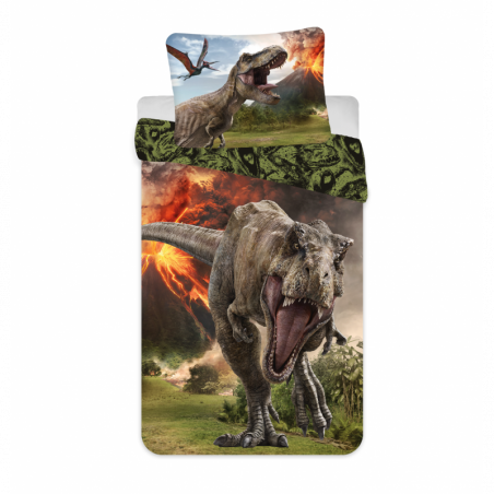 Parure de lit volcan Jurassic World - 140 x 200 cm - Vert