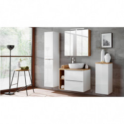 Armoire panier à linge Elise White - 35 x 35 x 80 cm - Meuble bas