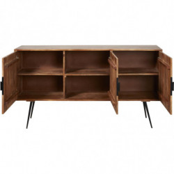 Buffet - 3 portes - Calcutta - L 172 x l 40 x H 91 cm - Marron