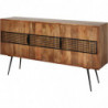 Buffet - 3 portes - Calcutta - L 172 x l 40 x H 91 cm - Marron