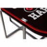 Ensemble table en verre et 6 chaises - L 140 x l 90 x H 75 cm - Noir et rouge