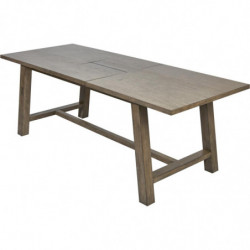 Table à manger avec allonge - Noemi - L 230 x l 100 x H 75 cm - Marron