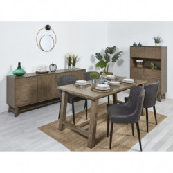 Table à manger avec allonge - Noemi - L 230 x l 100 x H 75 cm - Marron