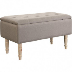 Banc coffre - Emilie - L 80 x l 40 x H 43,5 cm - Beige