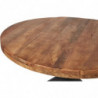 Table à manger ronde - Calcutta - D 120 x H 76 cm - Marron et noir