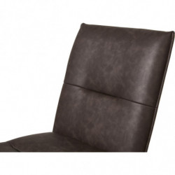 Lot de 2 fauteuils en cuir - Jonas - L 48 x P 66 x H 88 cm - Marron