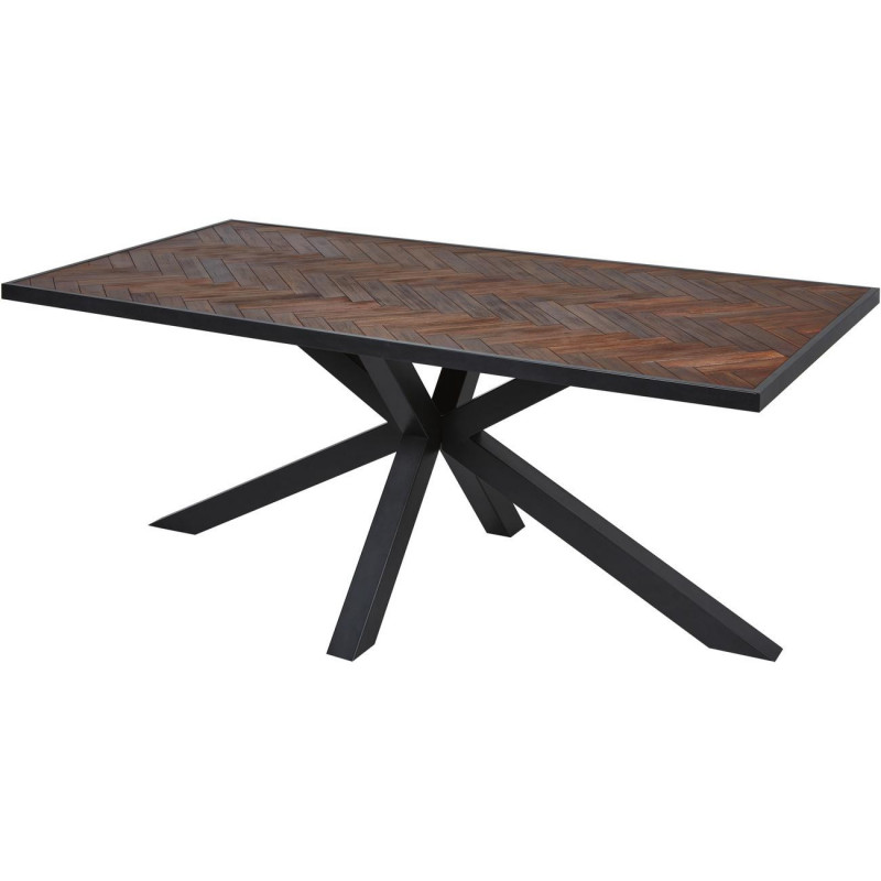 Table à manger en acacia - L 200 x l 100 x H 77 cm - Marron