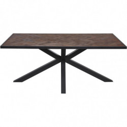 Table à manger en acacia - L 200 x l 100 x H 77 cm - Marron