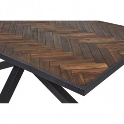 Table à manger en acacia - L 200 x l 100 x H 77 cm - Marron