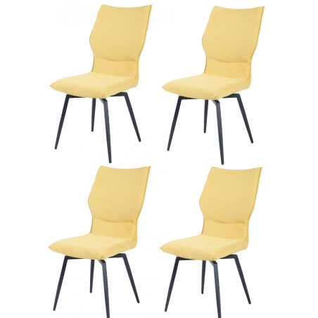 Lot de 4 chaises - Twist - L 46 x l 60 x H 97 cm - Jaune