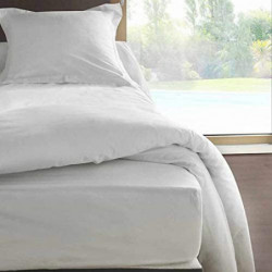 Housse de couette en percale de coton - Manoir - 200 x 200 cm - Blanc neige