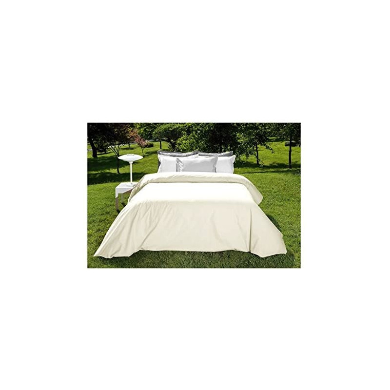 Housse de couette en percale de coton - Manoir - 240 x 220 cm - Ivoire