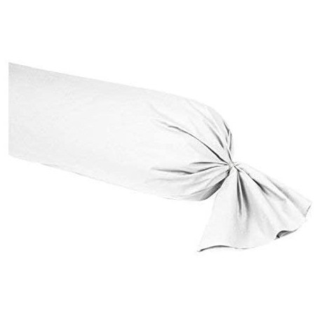 Taie de traversin en percale de coton - Manoir - 43 x 190 cm - Blanc neige