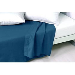 Drap plat en coton - Palace - 270 x 300 cm - Bleu marine