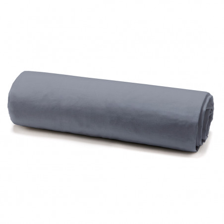 Drap housse en percale coton - Premium - l 90 x L 190 cm - Gris foncé