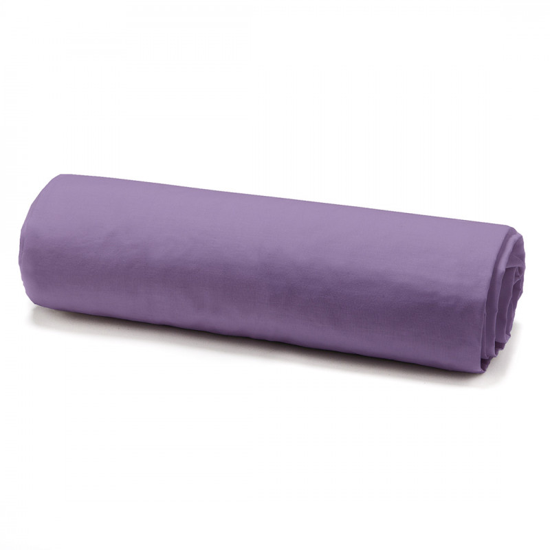 Drap housse en coton - 57 fils - l 90 x L 190 cm - Violet