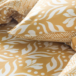 Parure de lit motif aztèque en coton - 240 x 260 cm - Sunshine - Jaune