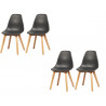 Lot de 4 chaises - Sacha - L 46,5 x P 53 x H 82 - Noir