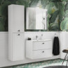 Ensemble meuble vasque + Armoire miroir + Grande armoire - 100 cm - Havana White