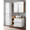 Ensemble meuble vasque + Armoire miroir + Grande armoire - 80 cm - Capri White