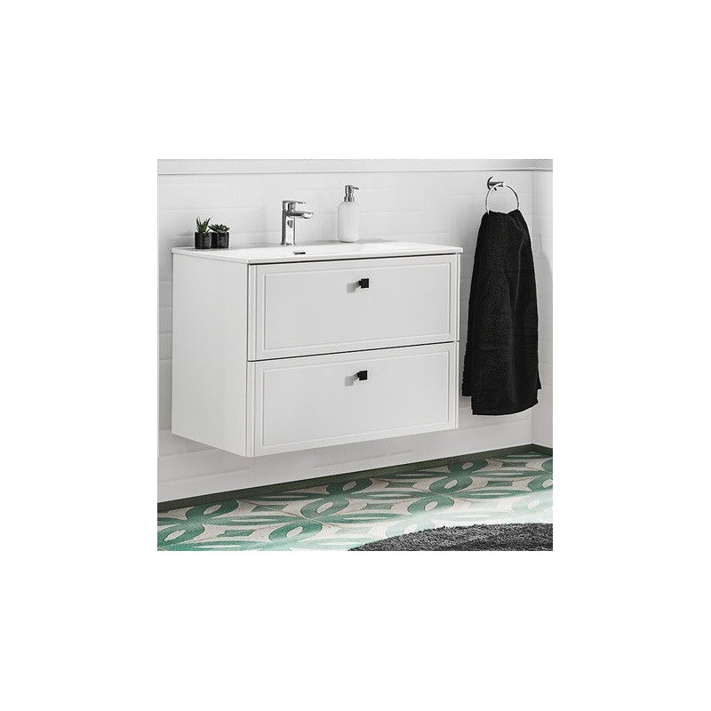 Ensemble meuble sous-vasque + vasque - 100 cm - Havana White