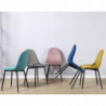 Lot de 4 chaises en velours - Honfleur - L 51,5 x l 45 x H 86 cm - Bleu