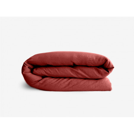 Housse de couette lin lavé - Sonate - 240 x 200 cm - Rouge foncé