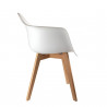 Lot de 4 fauteuils Scandinaves avec accoudoirs | H 85 x P 60,5 x L 62 cm | Pieds en bois brut | Blanc