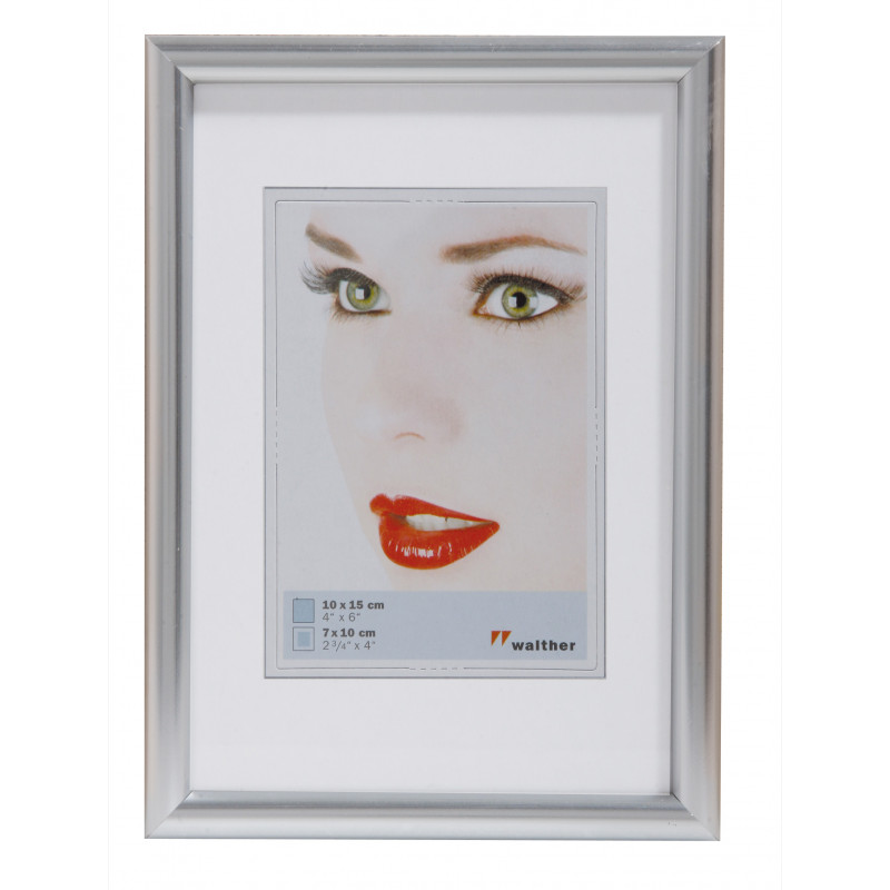 Cadre photo en plastique Walther Galeria - 10 x 15 cm - Argent