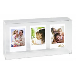 Lot de 2 cadres photos - ERICA "Trio" - 12,3 x 22,7 x 4,5 cm - Transparent