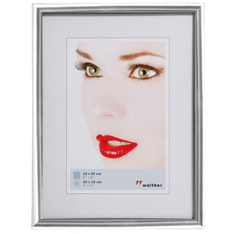 Cadre photo en plastique - Walther Galeria - 13 x 18 cm - Argent