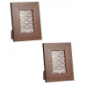 Lot de 2 cadres photo en bois - ERICA "Ethno" - 22,5 x 17,5 x 2 cm - Marron