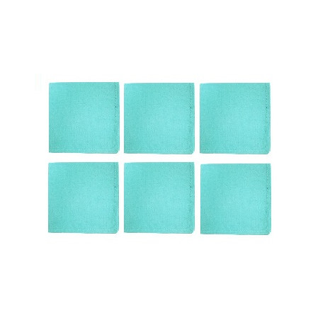 Lot de 6 serviettes de table en coton - Yuco - 45 x 45 cm - Bleu clair