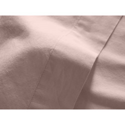 Drap plat en coton lavé - Palace - 240 x 300 cm - Rose