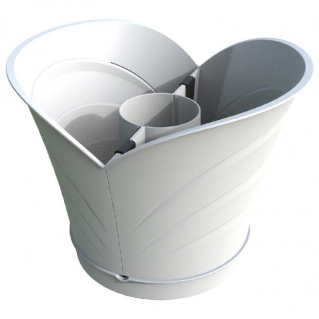 Lot de 4 pots de jardin - Tulipano - 34,5 x 19 x 30 cm - Blanc