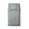 Housse de couette unie en coton - 140 x 200 cm - 1 personne - Gris