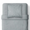 Housse de couette unie en coton - 140 x 200 cm - 1 personne - Gris