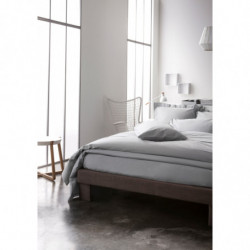 Housse de couette unie en coton - 140 x 200 cm - 1 personne - Gris