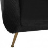 Fauteuil en velours "Solaro" - Noir - 75 x 70 x 78 cm